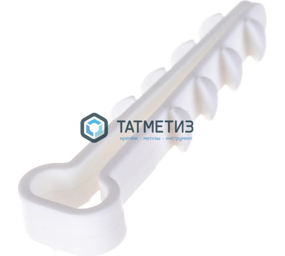 Дюбель-хомут для кабеля нейлон 6х12 бел. под плоский (100 шт/уп) Дюбель-хомут для кабеля нейлон 6х12 бел. под плоский (100 шт/уп)