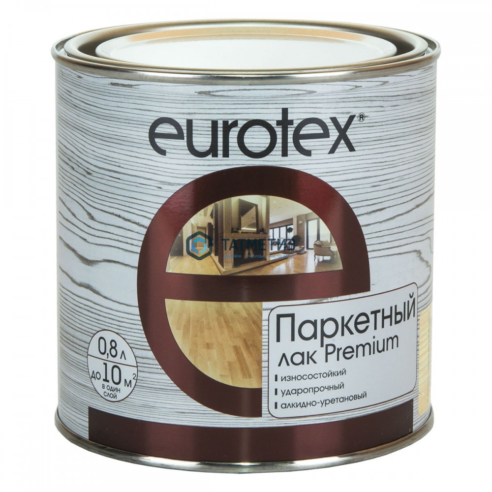 Лак паркетный Eurotex-premium полуматовый 0,8 л./6 Лак паркетный Eurotex-premium полуматовый 0,8 л./6