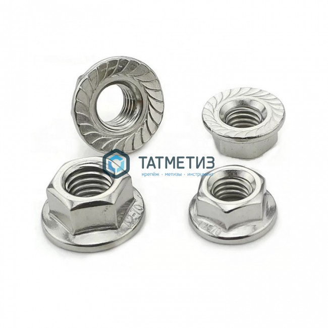Гайка М 6 DIN 6923 А2-70 с фланцем Гайка М 6 DIN 6923 А2-70 с фланцем