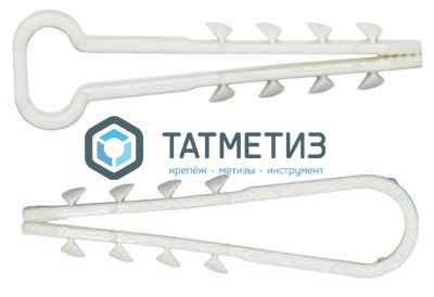 Дюбель-хомут для кабеля нейлон 5х10 бел. под плоский (100 шт/уп) | «ТАТМЕТИЗ» Дюбель-хомут для кабеля нейлон 5х10 бел. под плоский (100 шт/уп) - магазин крепежа «ТАТМЕТИЗ»