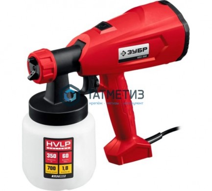 Краскопульт электрич, ЗУБР, HVLP, 0.8л, 0-700мл/мин, вязкость краски 60 DIN/сек, сопло 1.8мм, 350Вт | «ТАТМЕТИЗ» Краскопульт электрич, ЗУБР, HVLP, 0.8л, 0-700мл/мин, вязкость краски 60 DIN/сек, сопло 1.8мм, 350Вт - магазин крепежа «ТАТМЕТИЗ»