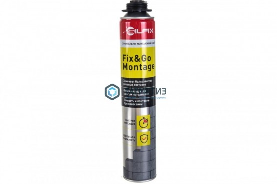 Клей-пена SILFIX Fix&GO Montage монтажно-строительная 750 мл / 12 | «ТАТМЕТИЗ» Клей-пена SILFIX Fix&GO Montage монтажно-строительная 750 мл / 12 - магазин крепежа «ТАТМЕТИЗ»