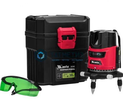 Уровень лазерный CRX-30G, 30 м, зеленый луч, батарейки, резьба 5/8"// MTX | «ТАТМЕТИЗ» Уровень лазерный CRX-30G, 30 м, зеленый луч, батарейки, резьба 5/8"// MTX - магазин крепежа «ТАТМЕТИЗ»