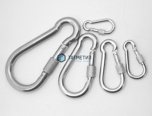 Карабин с муфтой 5299D 5 (100 шт/уп) ТК | «ТАТМЕТИЗ» Карабин с муфтой 5299D 5 (100 шт/уп) ТК - магазин крепежа «ТАТМЕТИЗ»