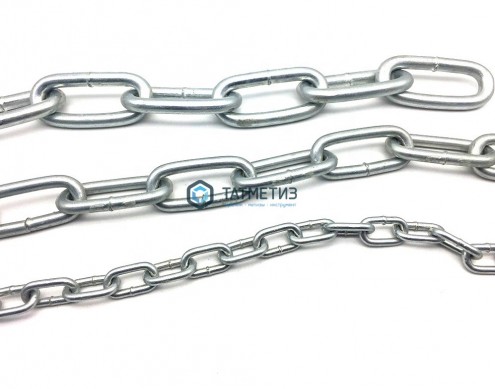 Цепь DIN 763 дл.зв. оц. 2 ( 80 м/бух) | «ТАТМЕТИЗ» Цепь DIN 763 дл.зв. оц. 2 ( 80 м/бух) - магазин крепежа «ТАТМЕТИЗ»