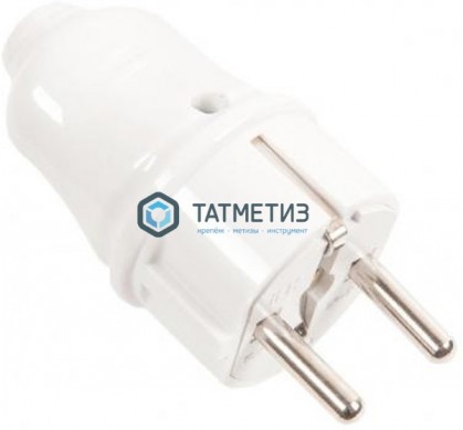 Эл.вилка прямая с/з 16А ВПп10-01-Ст разборная бел IEK | «ТАТМЕТИЗ» Эл.вилка прямая с/з 16А ВПп10-01-Ст разборная бел IEK - магазин крепежа «ТАТМЕТИЗ»