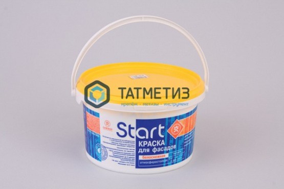 Краска ВД СТАРТ для фасадов белоснежная 3 кг-./4 | «ТАТМЕТИЗ» Краска ВД СТАРТ для фасадов белоснежная 3 кг-./4 - магазин крепежа «ТАТМЕТИЗ»