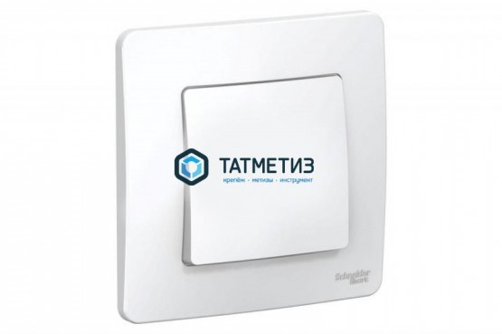 Выключатель 1-кл. ОП BLANCA, 10A, 250B, белый, с изол. пластиной, Schneider Electric | «ТАТМЕТИЗ» Выключатель 1-кл. ОП BLANCA, 10A, 250B, белый, с изол. пластиной, Schneider Electric - магазин крепежа «ТАТМЕТИЗ»