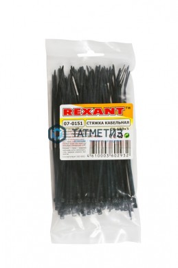 Хомут-стяжка нейлон  150 х 3,6  (100 шт/уп)  REXANT черный -  магазин крепежа «ТАТМЕТИЗ»