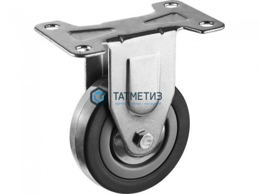 Колесо неповоротное с площадкой серая резина d 75 мм | «ТАТМЕТИЗ» Колесо неповоротное с площадкой серая резина d 75 мм - магазин крепежа «ТАТМЕТИЗ»