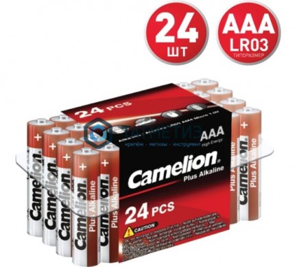 Батарейка алкалиновая тип AAA / LR03 1.5В Plus Alkaline PB24 (уп.24шт) Camelion | «ТАТМЕТИЗ» Батарейка алкалиновая тип AAA / LR03 1.5В Plus Alkaline PB24 (уп.24шт) Camelion - магазин крепежа «ТАТМЕТИЗ»