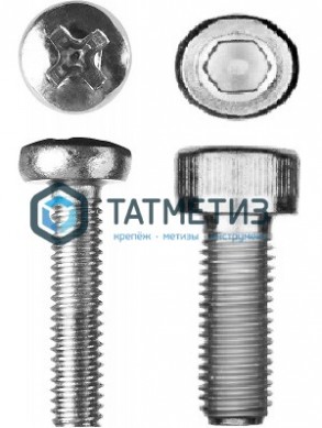 Винт полукр/гл крест/шл DIN 7985 А4 M6х40 | «ТАТМЕТИЗ» Винт полукр/гл крест/шл DIN 7985 А4 M6х40 - магазин крепежа «ТАТМЕТИЗ»