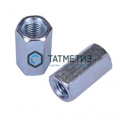 Гайка соединительная DIN 6334, оц М8 | «ТАТМЕТИЗ» Гайка соединительная DIN 6334, оц М8 - магазин крепежа «ТАТМЕТИЗ»