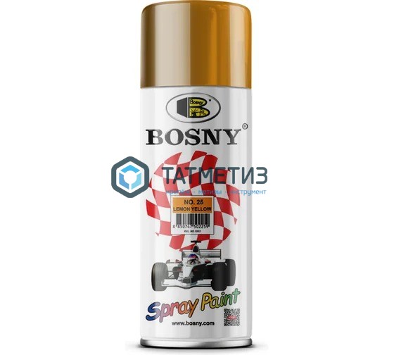Краска аэроз. BOSNY 520 мл. №025 ЖЕЛТЫЙ ЛИМОН Краска аэроз. BOSNY 520 мл. №025 ЖЕЛТЫЙ ЛИМОН
