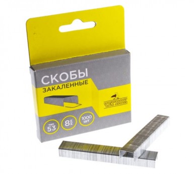 Скобы для степлера, тип 53,  8 мм, закаленные, ЧЕГЛОК (50/200) -  магазин крепежа «ТАТМЕТИЗ»
