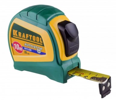 Рулетка KRAFTOOL "EXPERT", автостоп, двусторон шкала с нейлон покрытием, двухкомп корпус, 5мх25мм -  магазин крепежа «ТАТМЕТИЗ»