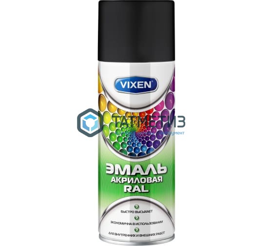 Краска аэроз. VIXEN ЧЕРНЫЙ ЯНТАРЬ матовая RAL 9005 520 ml./6 Краска аэроз. VIXEN ЧЕРНЫЙ ЯНТАРЬ матовая RAL 9005 520 ml./6