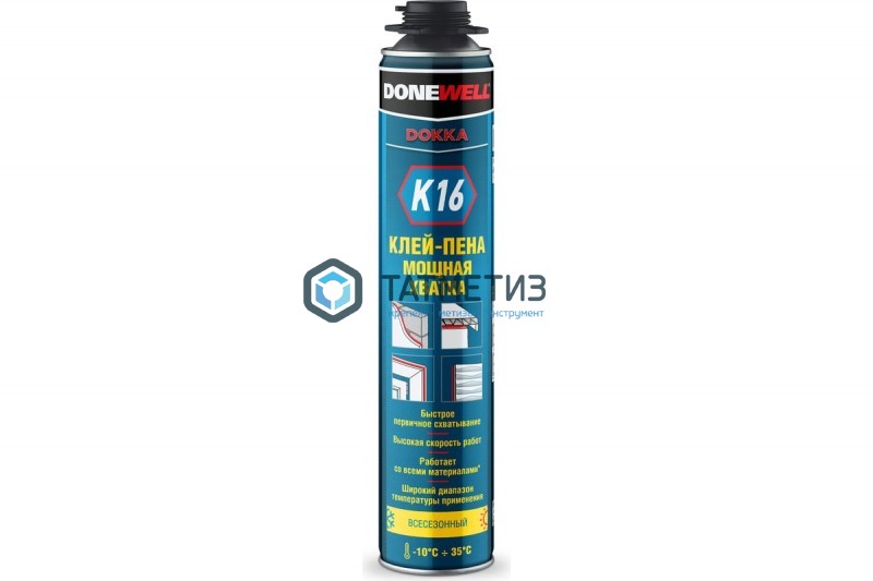 Клей-пена DONEWELL унив. всесезонная "Мощная хватка" 1000мл Клей-пена DONEWELL унив. всесезонная "Мощная хватка" 1000мл