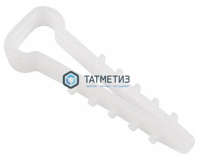 Дюбель-хомут для кабеля нейлон 6х12 бел. под плоский (100 шт/уп) Дюбель-хомут для кабеля нейлон 6х12 бел. под плоский (100 шт/уп)