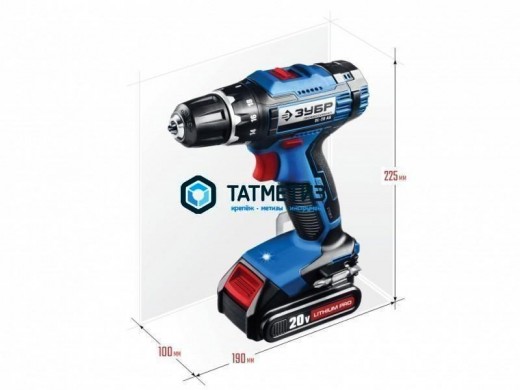 Дрель-шуруповерт DL-20 , 2 АКБ, в кейсе, ЗУБР Профессионал | «ТАТМЕТИЗ» Дрель-шуруповерт DL-20 , 2 АКБ, в кейсе, ЗУБР Профессионал - магазин крепежа «ТАТМЕТИЗ»