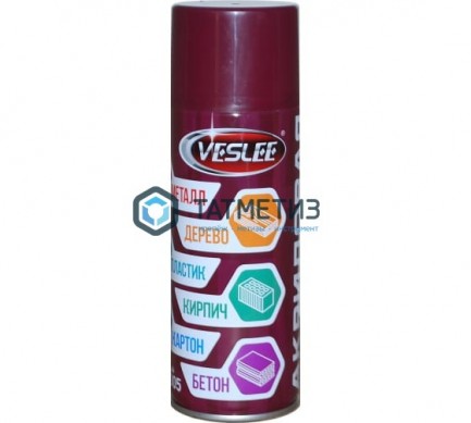 Краска аэроз. VESLEE  ВИННО-КРАСНАЯ 520 мл. RAL 3005 -  магазин крепежа «ТАТМЕТИЗ»