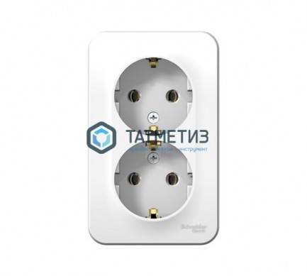 Розетка 2-м ОП BLANCA 16А 250В с заземл. бел., без шторок | «ТАТМЕТИЗ» Розетка 2-м ОП BLANCA 16А 250В с заземл. бел., без шторок - магазин крепежа «ТАТМЕТИЗ»