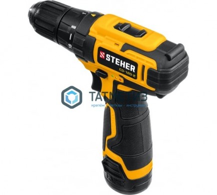 Дрель-шуруповерт 12 В STEHER, 30 Н·м, 2 АКБ (2 А·ч),кейс | «ТАТМЕТИЗ» Дрель-шуруповерт 12 В STEHER, 30 Н·м, 2 АКБ (2 А·ч),кейс - магазин крепежа «ТАТМЕТИЗ»