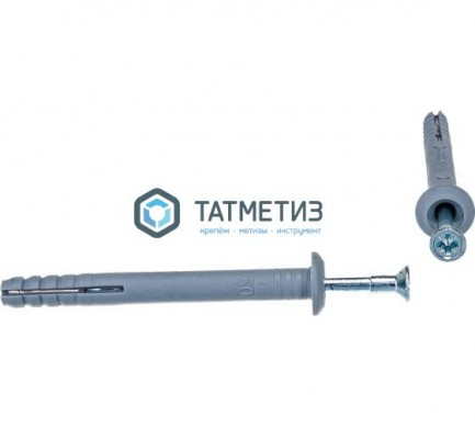 Дюбель-гвоздь 6х60 гриб (100 шт/уп) КК | «ТАТМЕТИЗ» Дюбель-гвоздь 6х60 гриб (100 шт/уп) КК - магазин крепежа «ТАТМЕТИЗ»