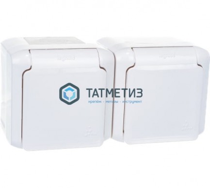 Розетка 2-м ОП Quteo 16А с защ. крышкой защ. шторки с заземл. IP44 бел. Leg 782323 | «ТАТМЕТИЗ» Розетка 2-м ОП Quteo 16А с защ. крышкой защ. шторки с заземл. IP44 бел. Leg 782323 - магазин крепежа «ТАТМЕТИЗ»