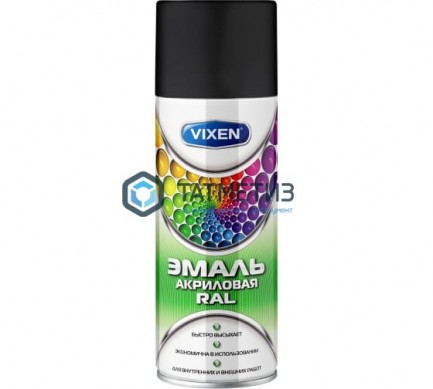 Краска аэроз. VIXEN ЧЕРНЫЙ ЯНТАРЬ матовая RAL 9005 520 ml./6 | «ТАТМЕТИЗ» Краска аэроз. VIXEN ЧЕРНЫЙ ЯНТАРЬ матовая RAL 9005 520 ml./6 - магазин крепежа «ТАТМЕТИЗ»