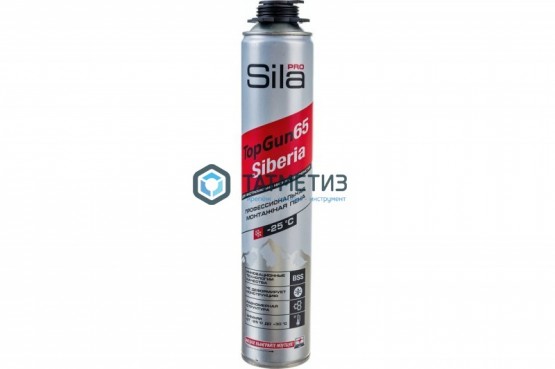 Пена монтажная проф Sila Pro SIBERIA ЗИМНЯЯ TopGun 65 850 мл /12 | «ТАТМЕТИЗ» Пена монтажная проф Sila Pro SIBERIA ЗИМНЯЯ TopGun 65 850 мл /12 - магазин крепежа «ТАТМЕТИЗ»