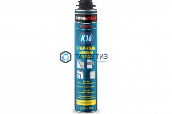 Клей-пена DONEWELL унив. всесезонная "Мощная хватка" 1000мл | «ТАТМЕТИЗ» Клей-пена DONEWELL унив. всесезонная "Мощная хватка" 1000мл - магазин крепежа «ТАТМЕТИЗ»